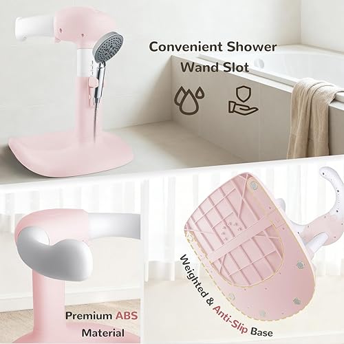 Miniatura 5 de Soporte para baby shower  Soporte de baño ajustable para niños pequeños y bañera de pie para bebés de 8 a 36 meses (rosa)