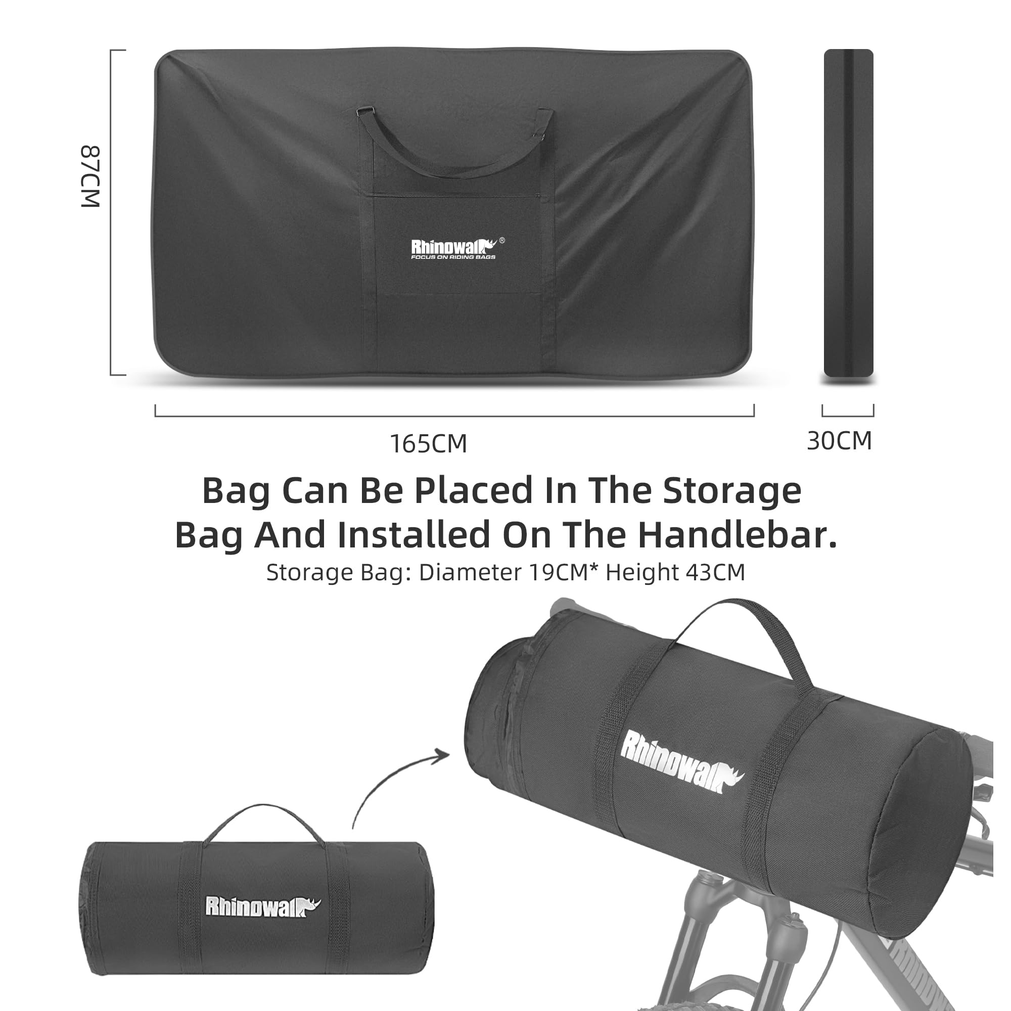 ENJOHOS Sac Transport Vélo Housse Transport Velo pour 26-29 Pouces VTT/61 Taille Route/Trotinette Electrique Housse de Velo Pliant Sac Grand Pliant Porte-Vélo pour Voyager en Train Avion, Noir