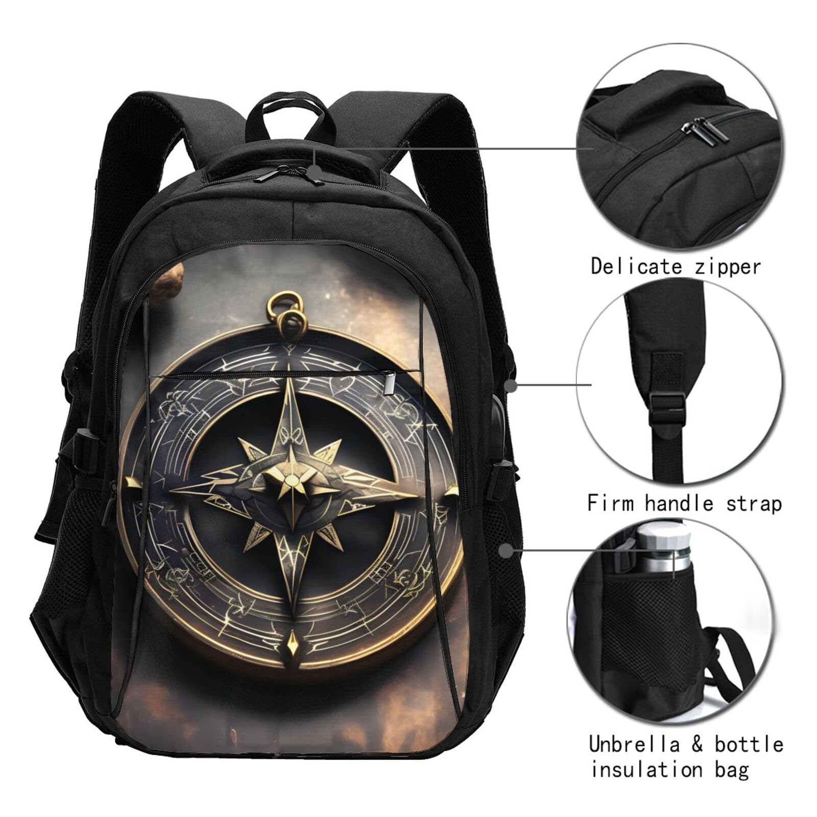 Magical Design Sac à dos de voyage pour ordinateur portable avec port USB