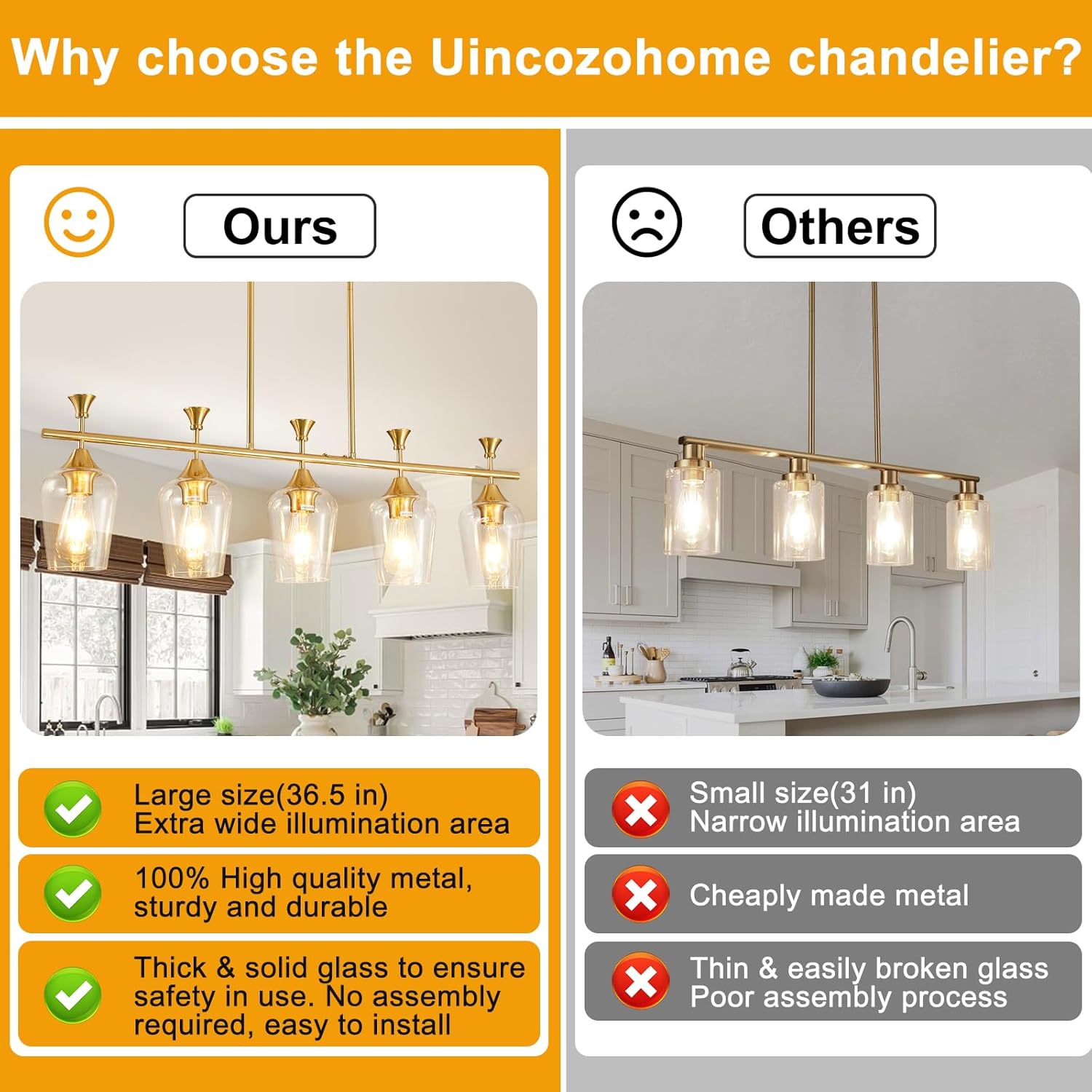 21.2" Dining Room Light Fixture/Chandelier Over Table, 3-Light Kitchen Island Lighting Hanging for Farmhouse Linear Chandeliers Matte Black Ceiling Pendant Light Fixtures with Clear Glass Shade