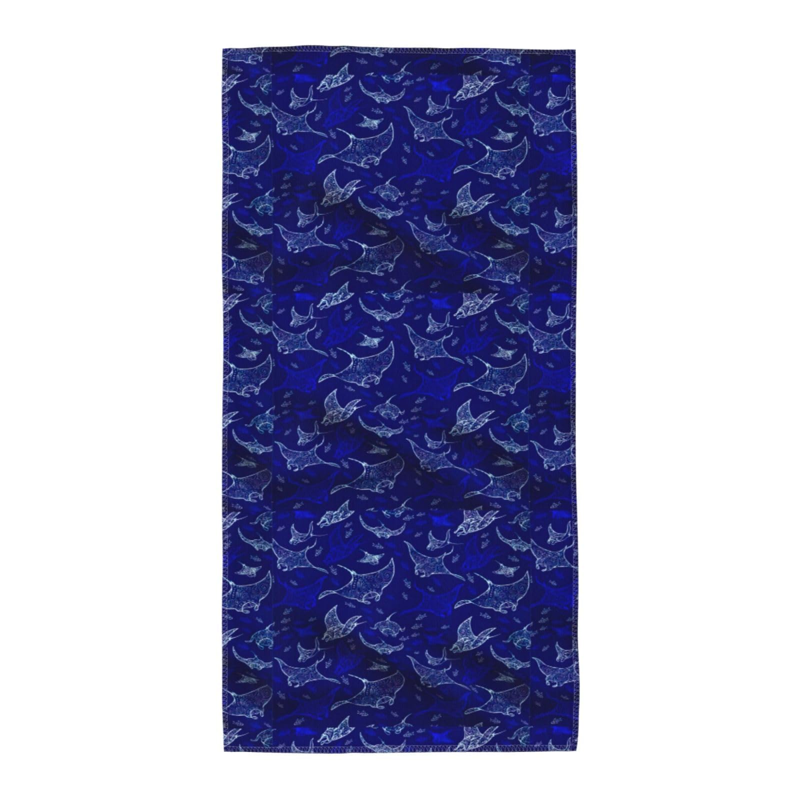 WYCZHY Manta Ray And Fish Printed Quick Dry Beach Towel For Camping Travel Vacation