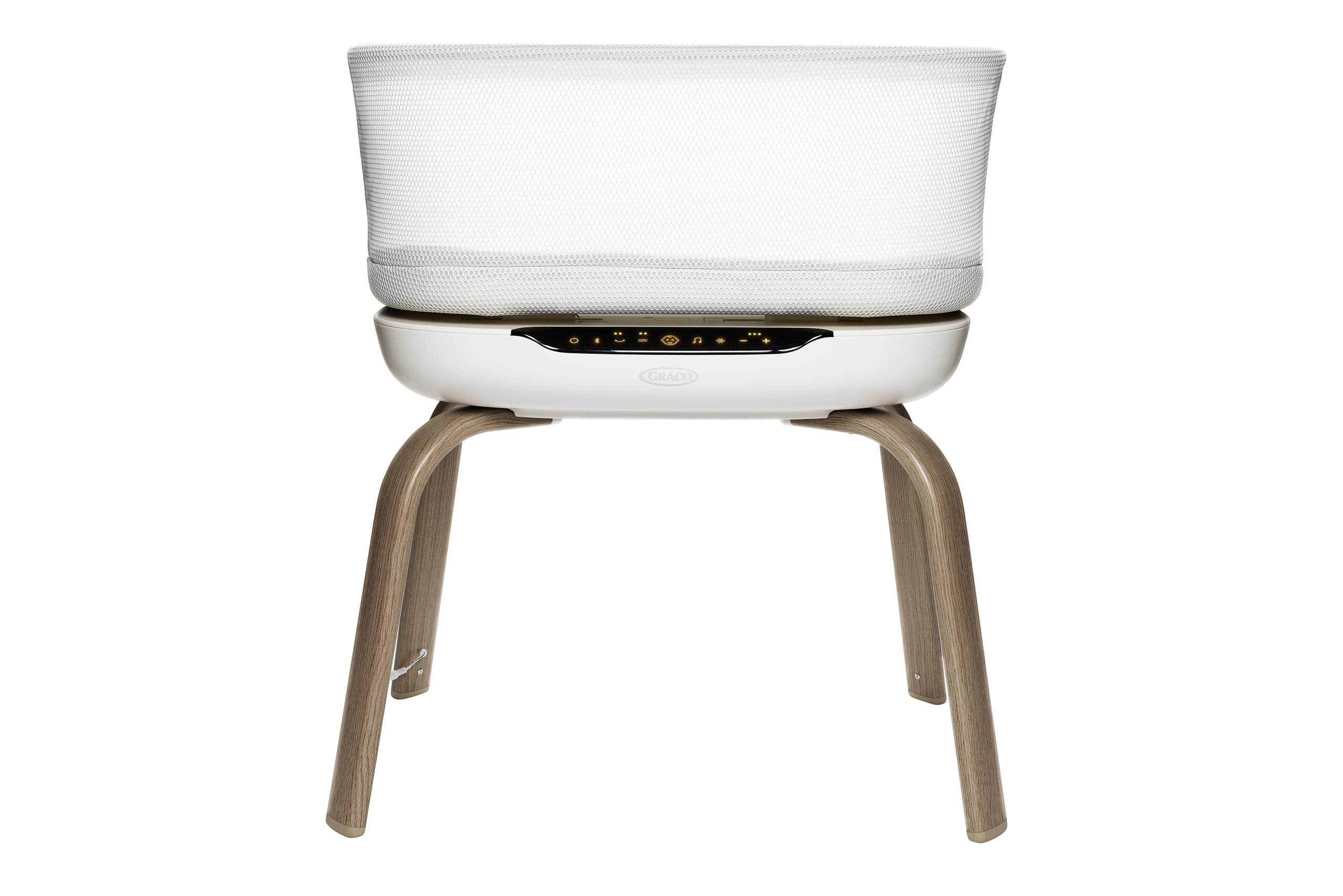 Graco - Eluma™ Nest Culla fianco letto, con tecnologia di rilevamento del pianto, oltre 1000 combinazioni tra movimenti e suoni per calmare, dalla nascita fino a 6 mesi circa (max. 9 kg), colore Luna