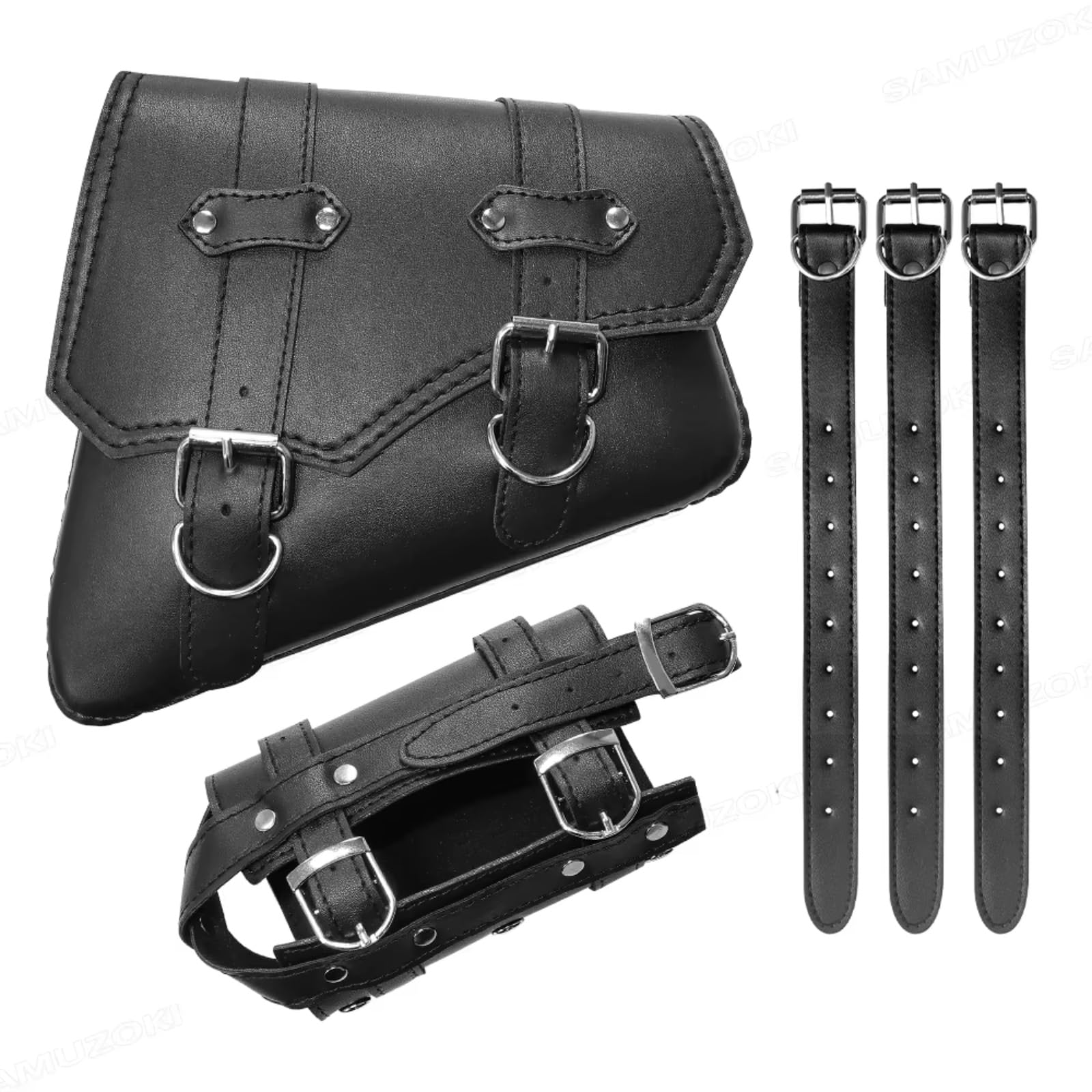 Compatibile Con Chopper Per Borsa Per Viaggio Sella In PU Nera Per Cruiser Con Modifica Degli Accessori Della Borsa Stoccaggio Moto Bollitore Sacche Moto(B)