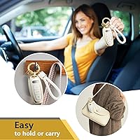 Vista 4 de Funda para Llavero de Audi con Accesorios de Llavero de Cuerda Trenzada de Metal, Estuche Suave Mejorado para Llave A3 A6-A8 E-Tron S3 RS6-7 SQ7-8