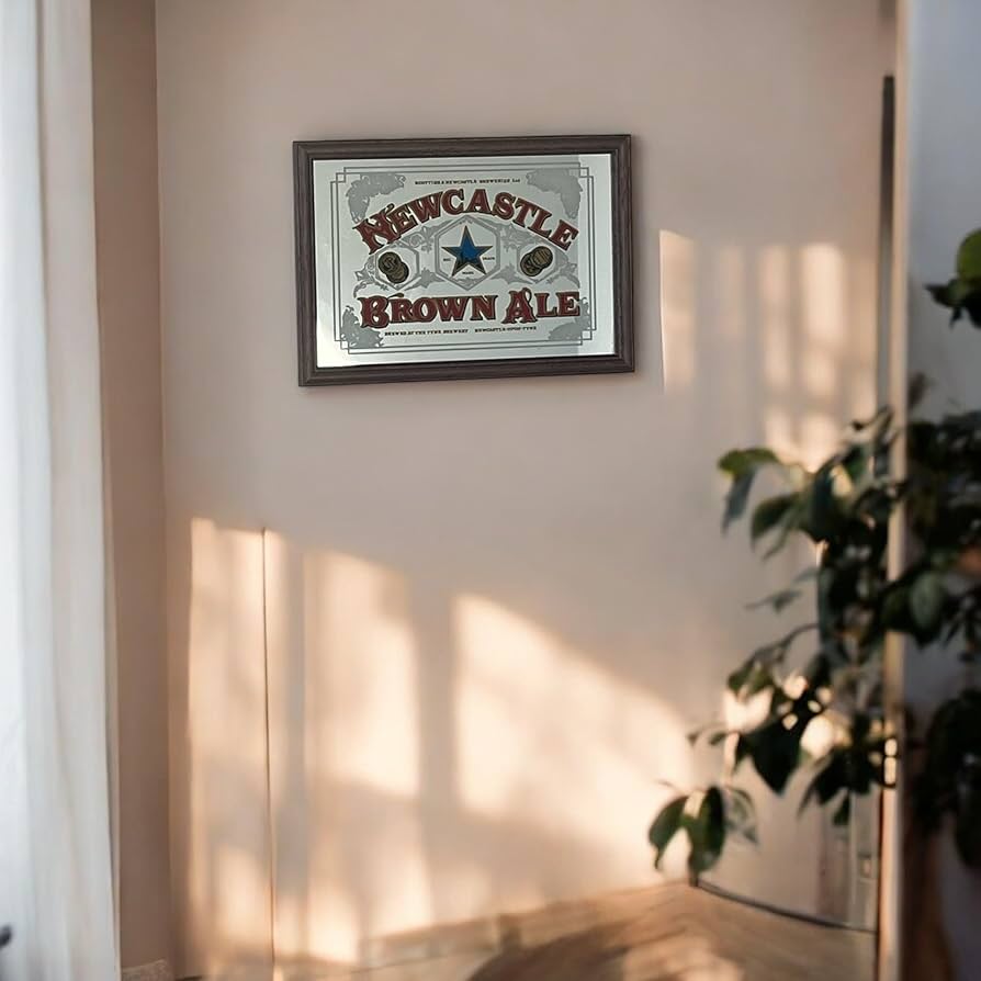 希少 NEWCASTEL BROWN ALE パブミラー 鏡 希少 NEWCASTEL BROWN ALE パブミラー 鏡