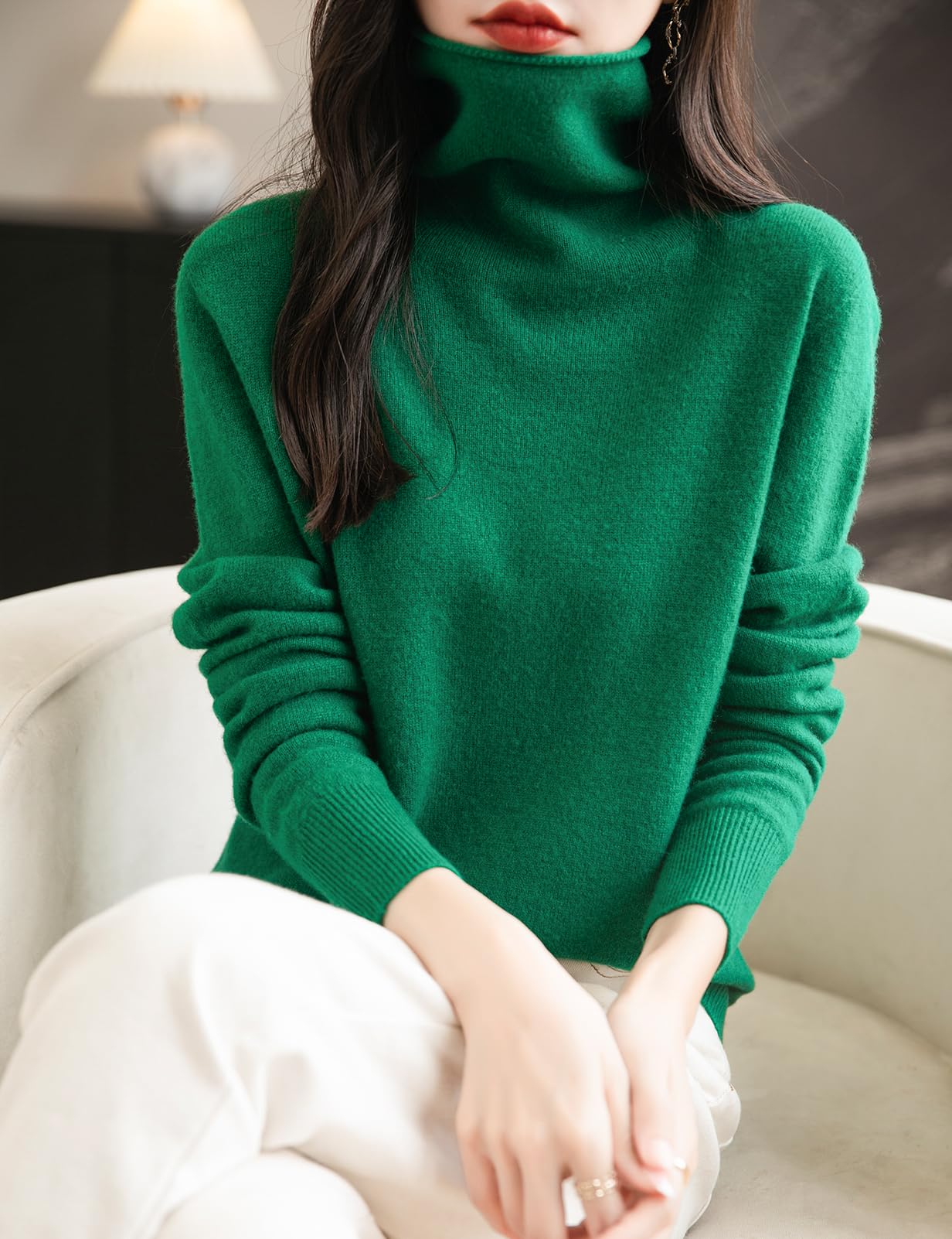 Chanyarn 100% Merinowolle Pullover Damen Rollkragenpullover First-Line Ready to Wear Langarm nahtlosem Strickpullover