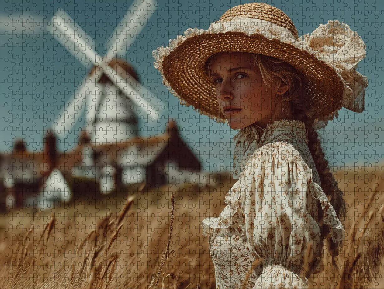 Puzzle Arte con Scatola Donna, Cute Puzzle Legno 6000 Pezzi Adulti 179x105cm, Attività di Intrattenimento ad Alta Difficoltà, DIY Classici Gioco, Jigsaw Per Tutta La Famiglia, Estate Regalo, Z-7445
