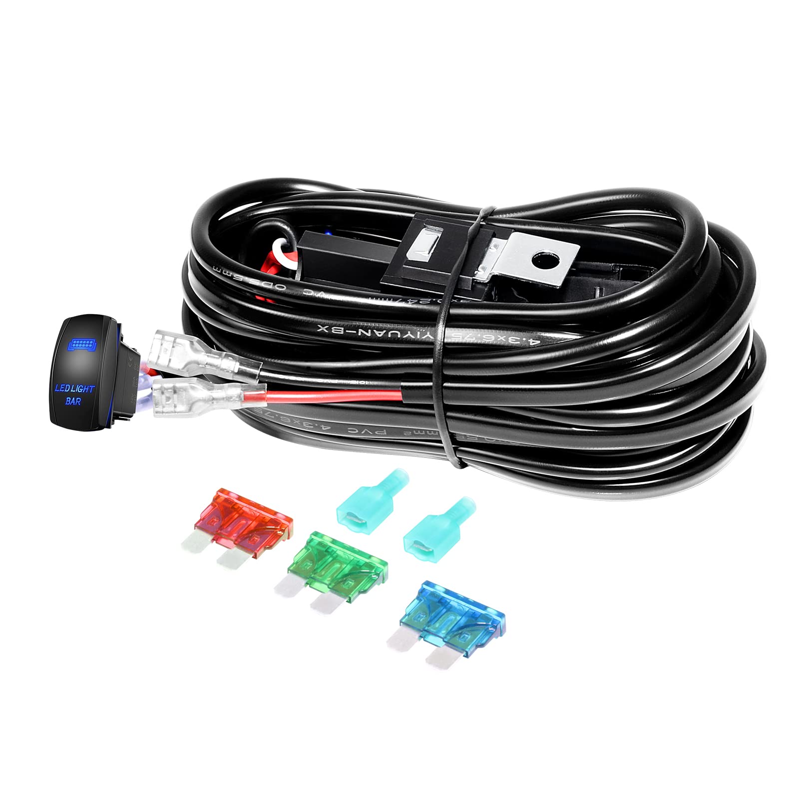 RIGIDON 8D 38cm 15 pollici 300W Barra Led con 12V Cablaggio, 2pcs 10cm 60W Faretti Fendinebbia, Fari da Lavoro Led Barra Luminosa a Led per 4x4 Fuoristrada Auto Trattore Camion ATV Barca