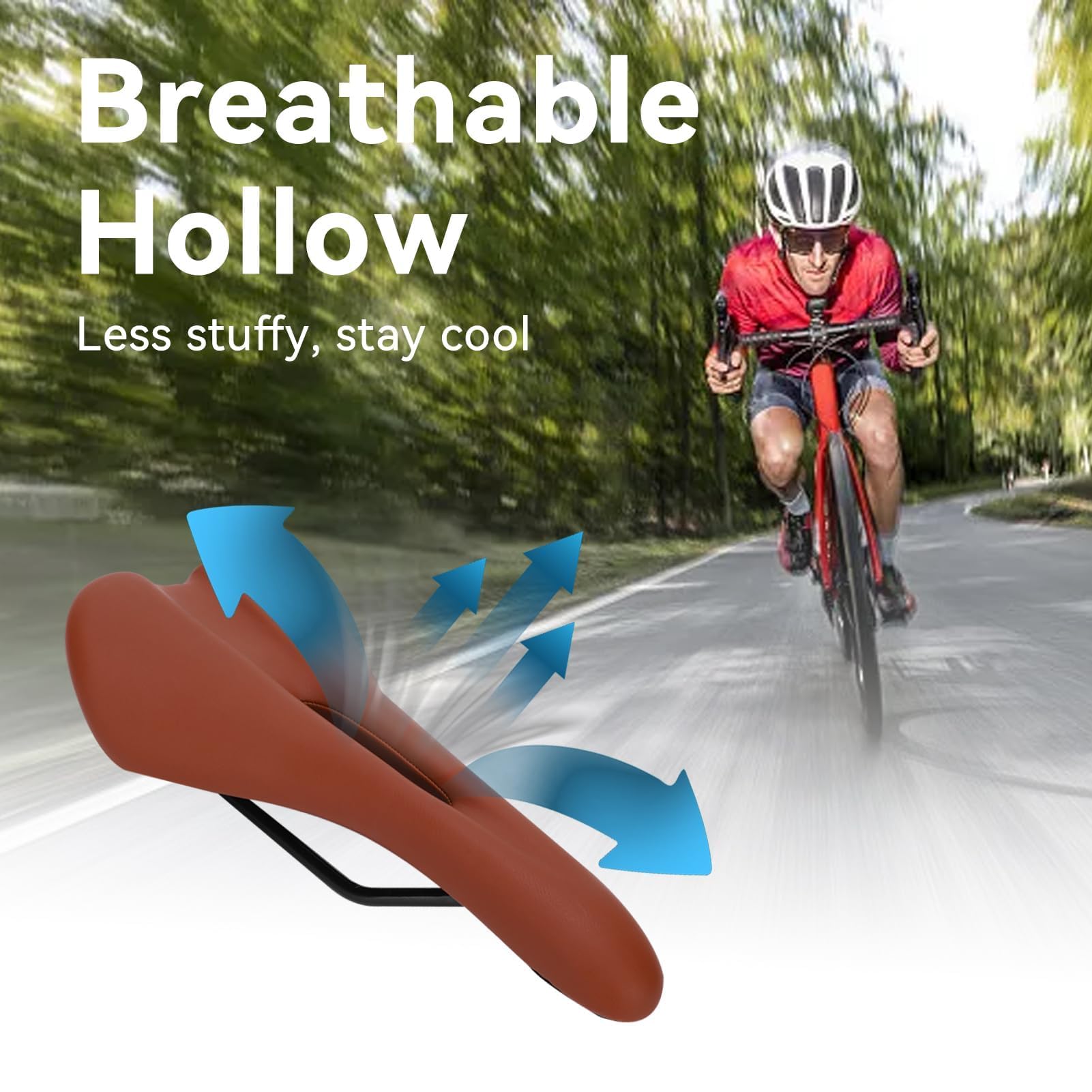 Cyrank Sella Universale per Bicicletta, Comodo Cuscino per Sedile per Bici da Mountain Bike Accessorio per Ciclismo per Mountain Bike da Strada