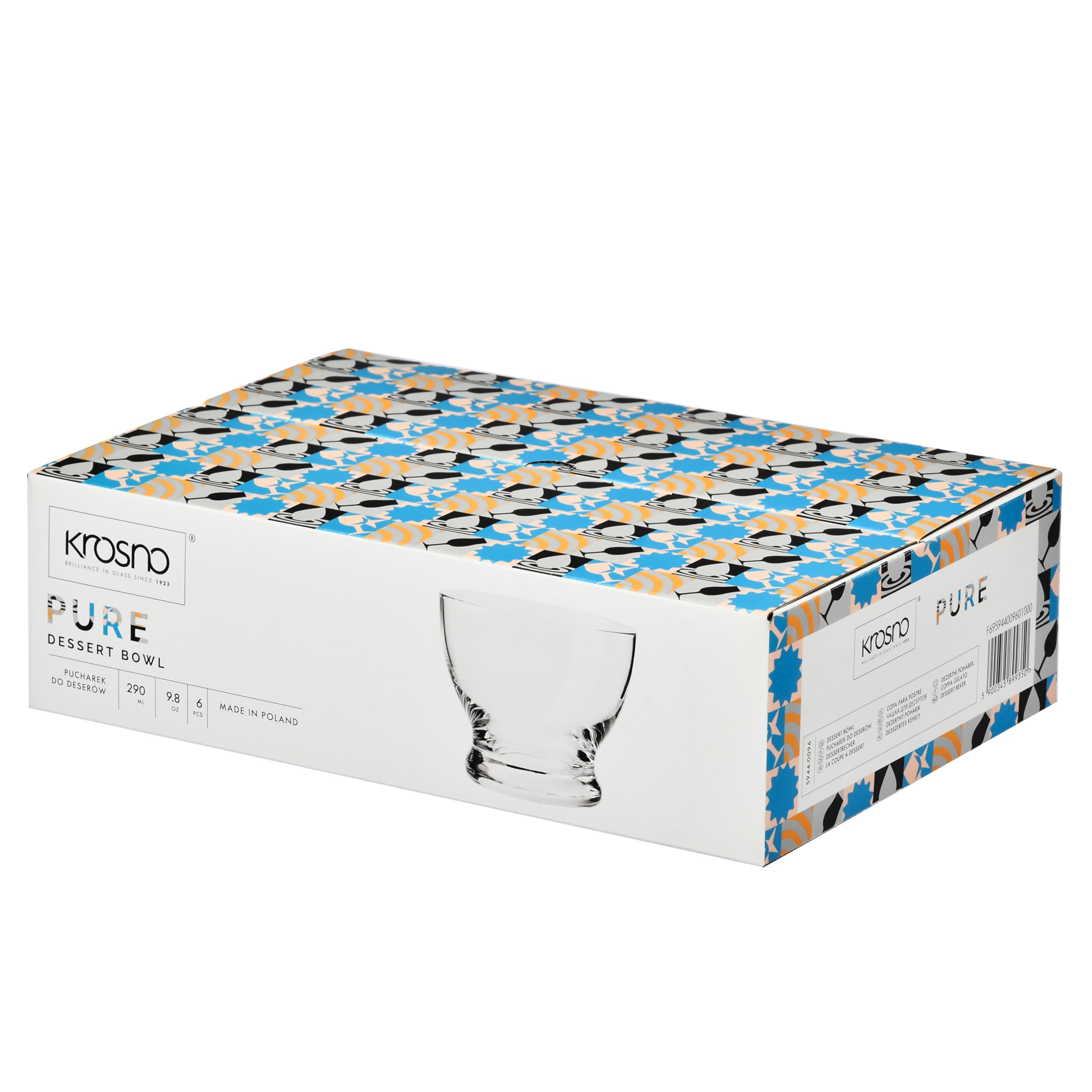 Krosno 6er-Set Eisbecher 290 ml | Dessertschale | Pure Kollektion | Ideal für Zuhause, Restaurants und Partys | Spülmaschinenfest (Packung mit 2)