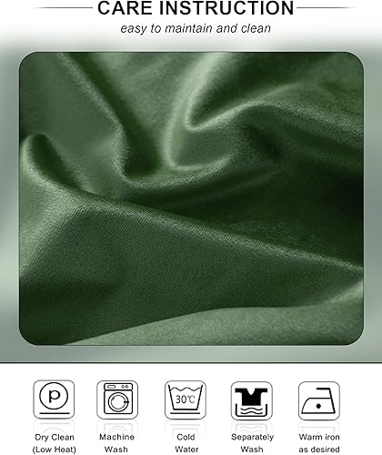 Miniatura 6 de Cortinas de terciopelo verde de 108 pulgadas súper suaves para decoración del hogar, juego de 2 paneles, cortinas de terciopelo con aislamiento