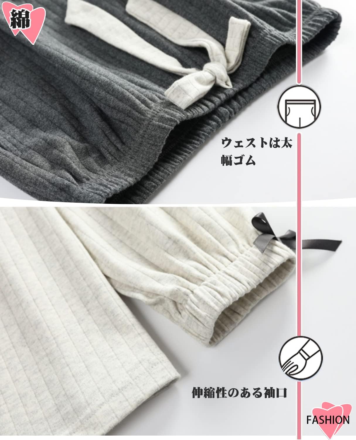 [Kayuuhin] パジャマ レディース 長袖 綿100 春 秋 かわいい ゆったり ルームウェア 上下セット 部屋着 丸首 プルオーバー 柔らか 吸汗 通気 寝間着 カジュアル