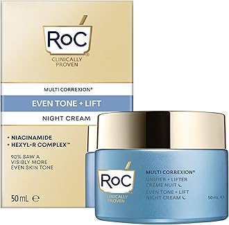 RoC Multi Correxion Even Tone + Lift Night Cream, Anti Wrinkle & Anti Aging, Hydration & Renewal Skincare, with Hexyl-R Complex Technology - 50 ml