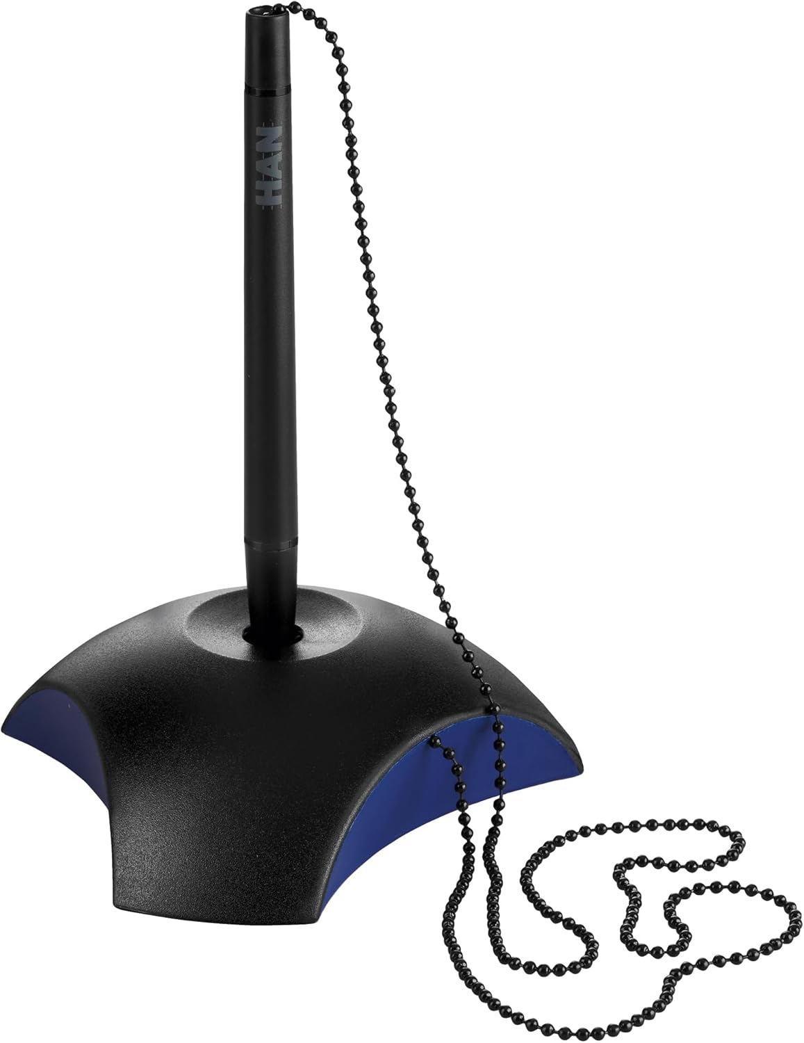 HAN 1751-34, Delta Pen Holder. Attractive, Elegant and Stylish. Premium Quality with Extra Long Chain, Black-Blue
