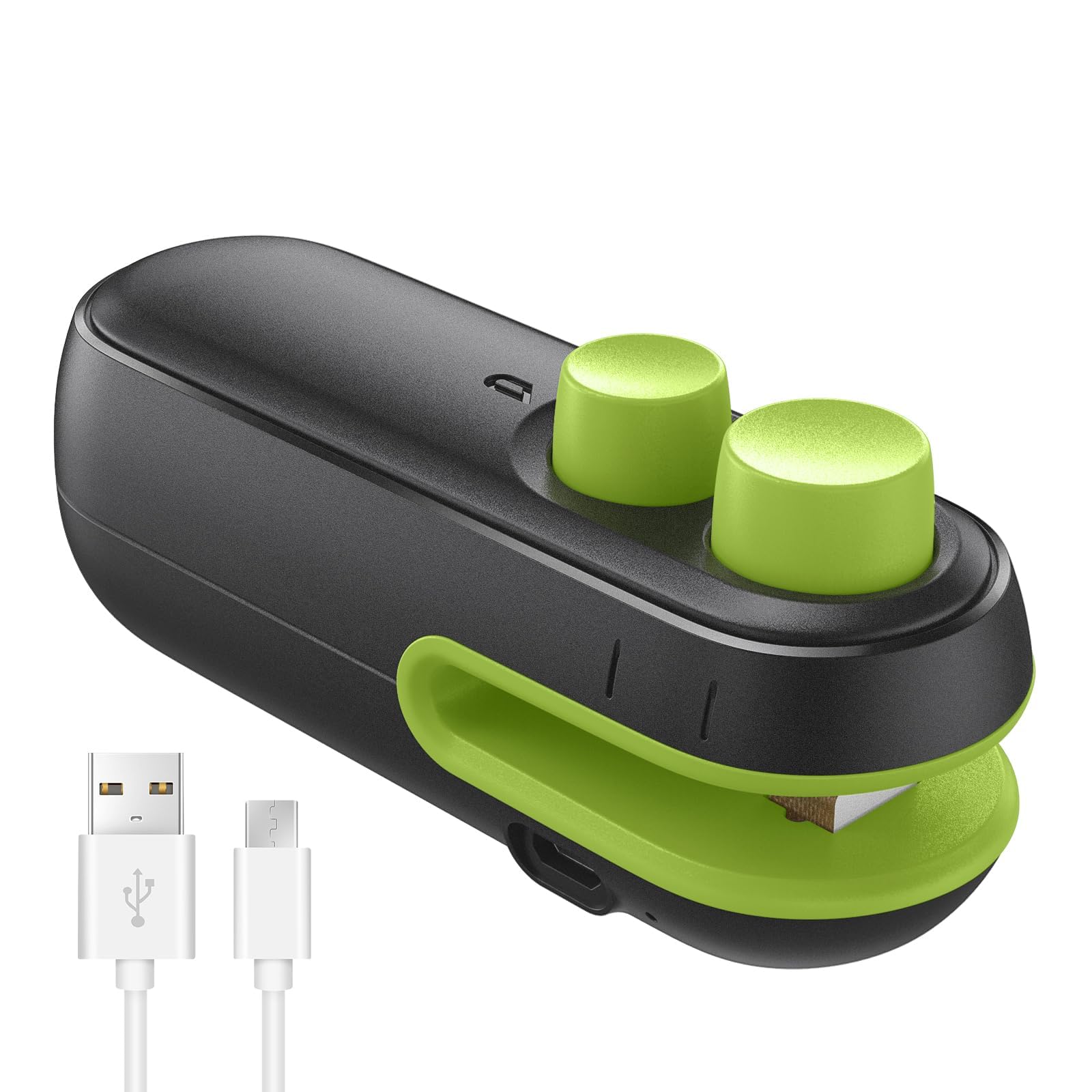 GraGra Mini Bag Sealer, 2-in-1 Heat Sealer with Cutter for Chip Bags, Rechargeable Handheld Plastic Bag Resealer, Vacuum Bag Sealing Machine Portable, Keep Food Chips Cookies Fresh