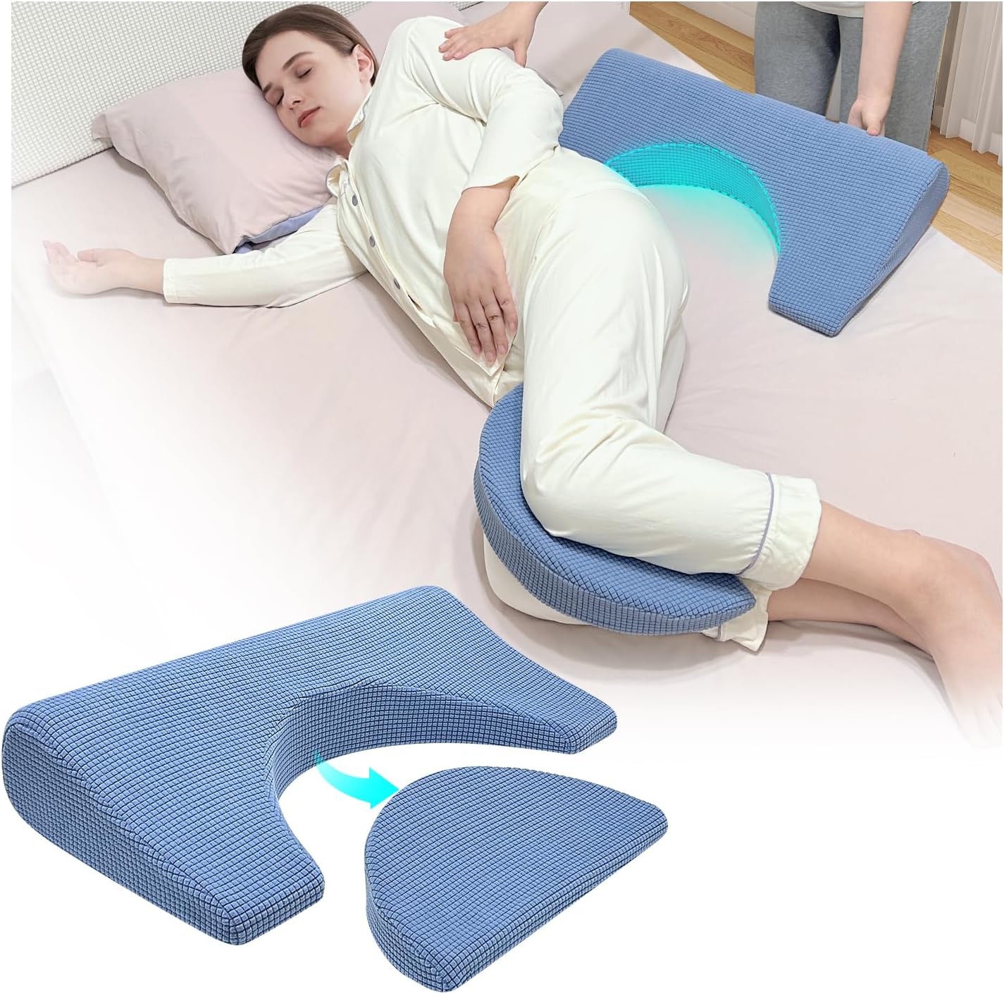 Bed Sore Turning Wedge Pillow for Side Sleeping, Positioning Medical Wedges, Pillows for Bedsore, Pressure Ulcer Cushion, Adult Incline Foam Wedge, Pillow for Bedridden Patients Back Pain Relief