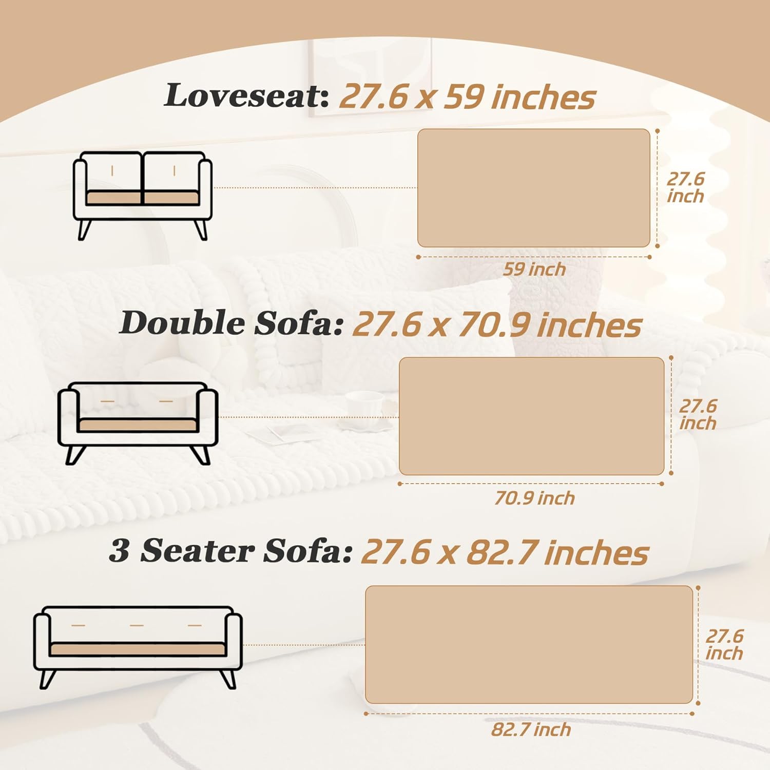 Plush Couch Cover for Dogs – Non Slip Pet Sofa Protector, Ultra Soft Washable Couch Cover for Pets, Anti-Slip Backing Furniture Protector for Cats & Dogs, Fits Standard & L-Shape Sofas (Only 1pc)