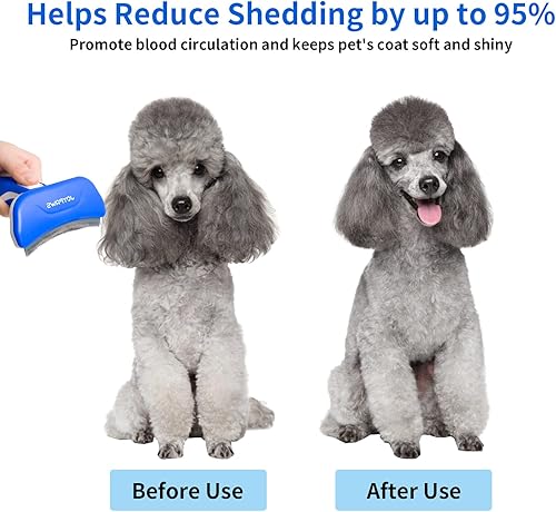 Miniatura 3 de Herramienta curvada de limpieza automática mejorada para mascotas, reduce eficazmente el desprendimiento hasta en un 95%, cepillo profesional para