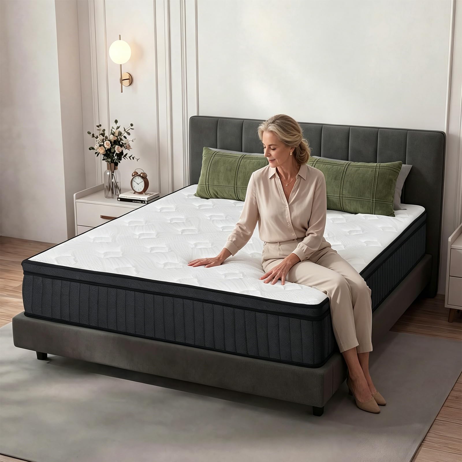 Premium 25cm Hybrid 0 Zero Memory Foam Double Mattress with Springs Inside