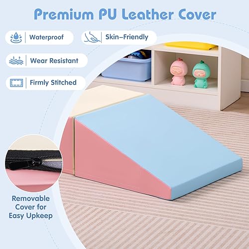 Miniatura 4 de Costzon Juguetes de escalada para niños pequeños, juego suave para gatear, escalar, deslizarse, jugar activo en interiores, 2 bloques de escalada de