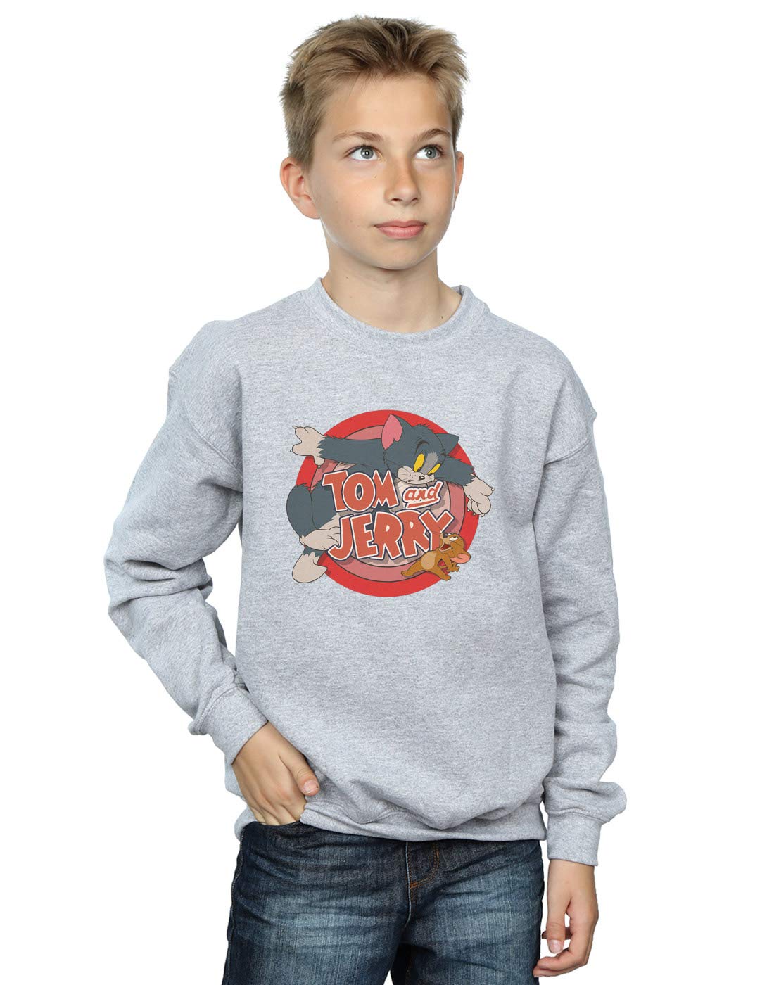 Tom and Jerry Boys Classic Catch Sweatshirt 7-8 Years Sport Grey