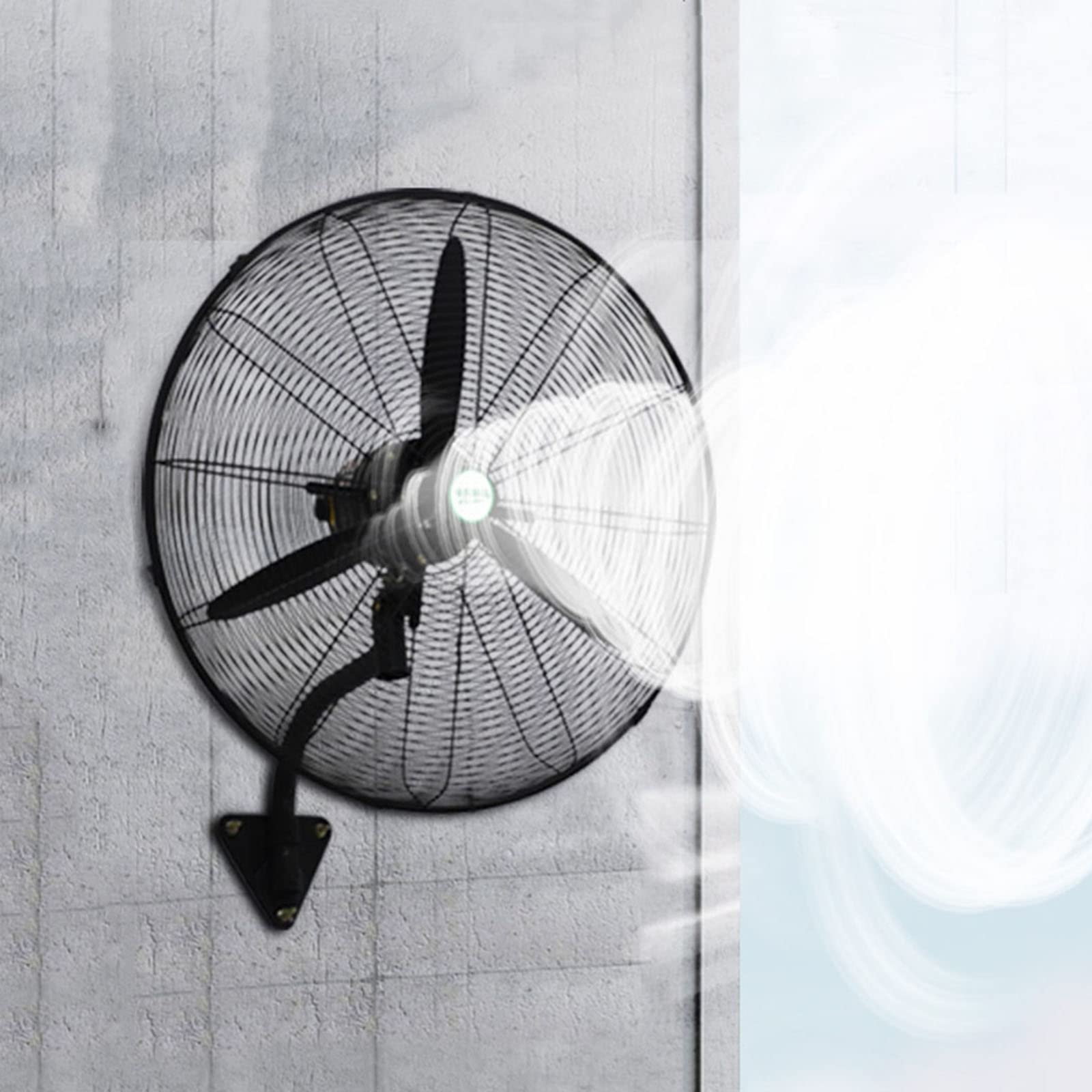asdchZen Wall Mounted Fan Heavy Duty Quiet, 3-Speed Adjustable, 120°Oscillating For Home/Industrial/Commercial,Black-78cm/30in