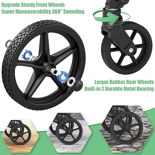 Miniatura 3 de Tamaño mejorado Carrito de compras para comestibles carrito de comestibles de 280 libras con forro impermeable ruedas giratorias de 360 carrito de