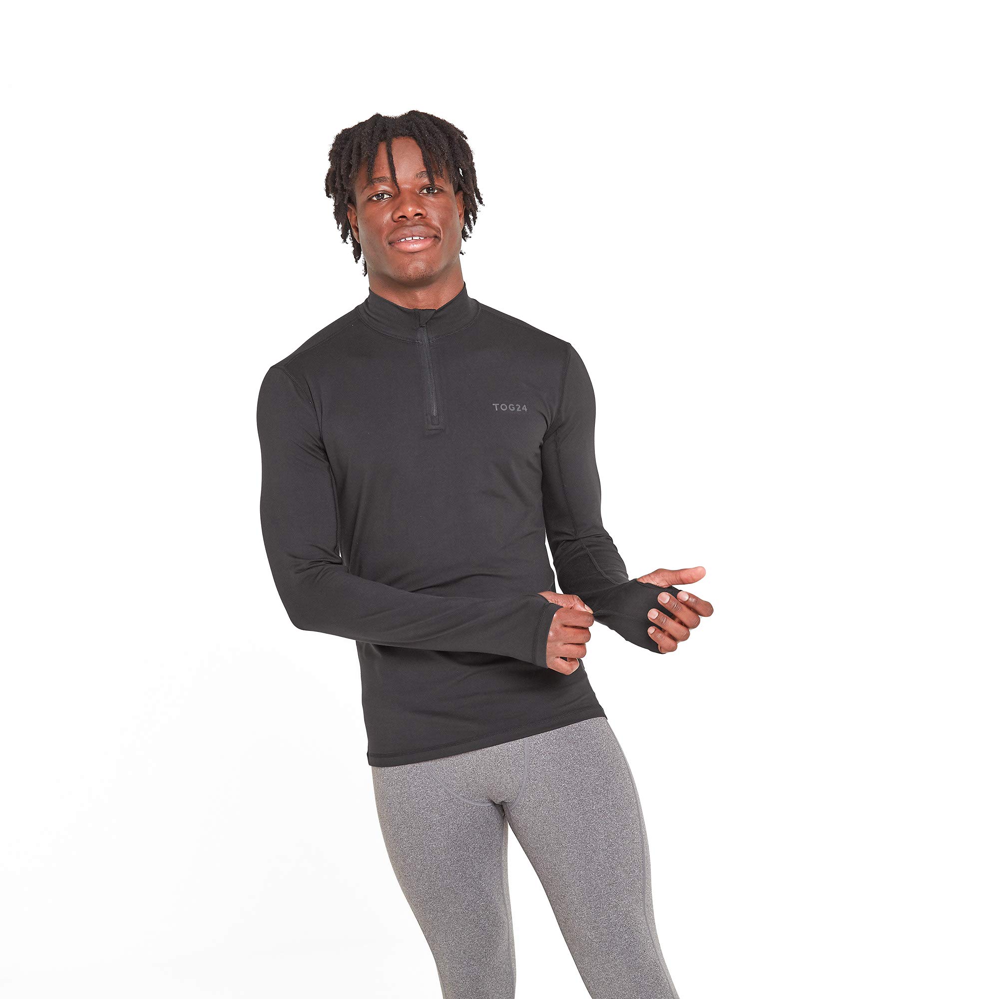 TOG24 Snowdon Men's Zip Neck Base Layer, Stylish Ultra Warm Temperature Regulating Thermal Underlayer, Anti Chafe Seams and Quick Moisture Wicking, Perfect for Running Hiking Biking Camping Skiing
