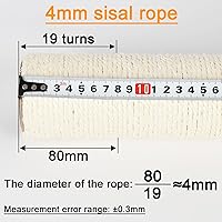 Vista 4 de Poste rascador de árbol para gatos de 2.9 in de diámetro, piezas de poste de sisal de repuesto para torre de gato (M10, 13.78 pulgadas/13.8 in)