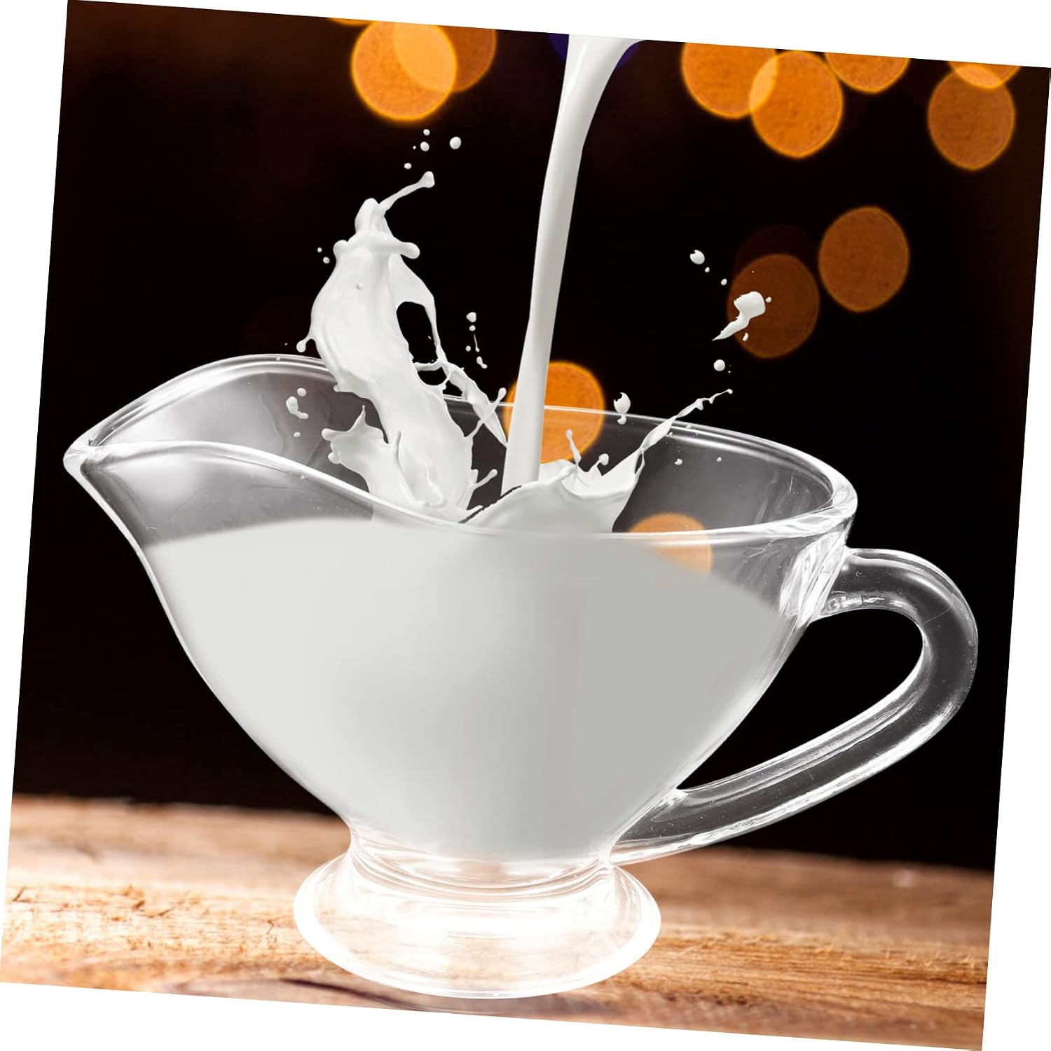 Ciieeo Glass Sauce Cup Coffee Milk Gravy Boat Insulated Gravy Boat Lid for Kitchen