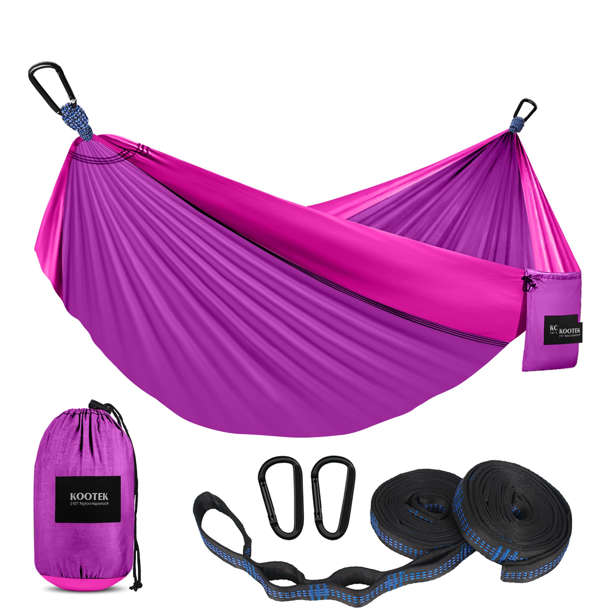 Kootek Camping Hammock 500 lbs Capacity, Portable Hammocks with Tree Straps & Attached Carry Bag, Camping Essentials Gear, Perfect for Outside Indoor Hiking Beach Backpack Travel — image 1