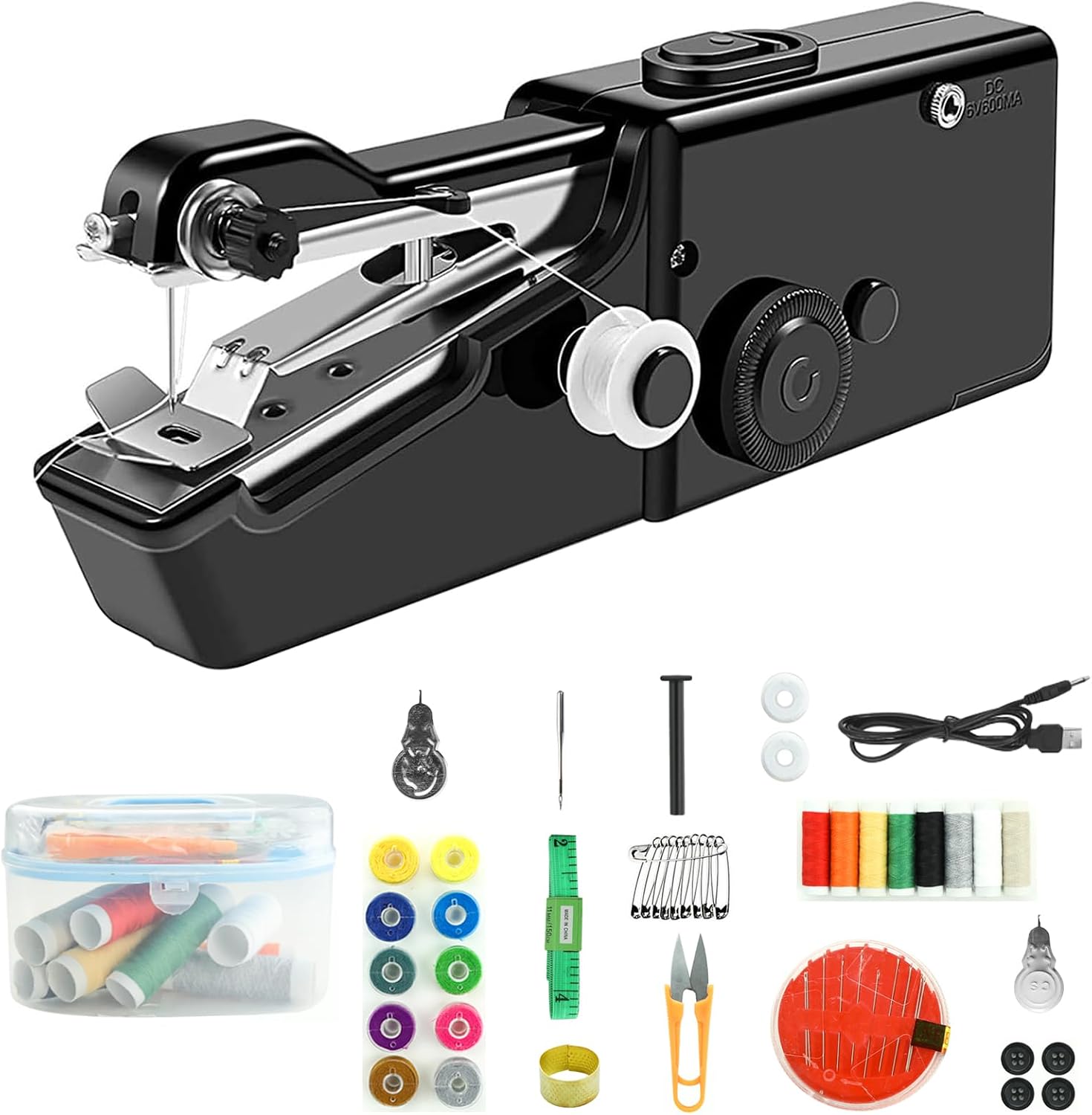 Mini Handheld Sewing Machine for Beginners, Adults Quick Stitching, Electric Portable Sewing Machine with 44 Pcs Hand Sewing Kit