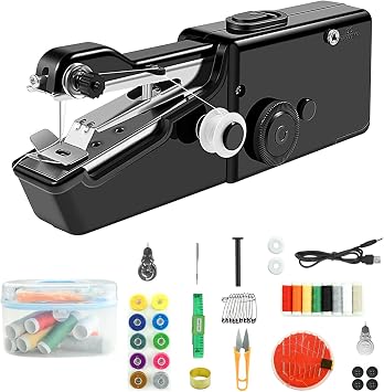Mini Handheld Sewing Machine for Beginners, Adults Quick Stitching, Electric Portable Sewing Machine with 44 Pcs Hand Sewing Kit