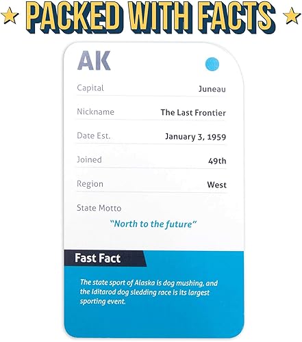 Miniatura 5 de Tarjetas flash de Estados Unidos y Capitales para niños, 50 tarjetas de estado estadounidenses + 9 juegos de aprendizaje, hechos, mayúsculas,