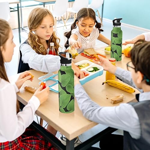 Miniatura 6 de Kids Water Bottle with Straw for School Leakproof Insulated Water Bottles 20oz, BPA-Free, Lush Green Leaves