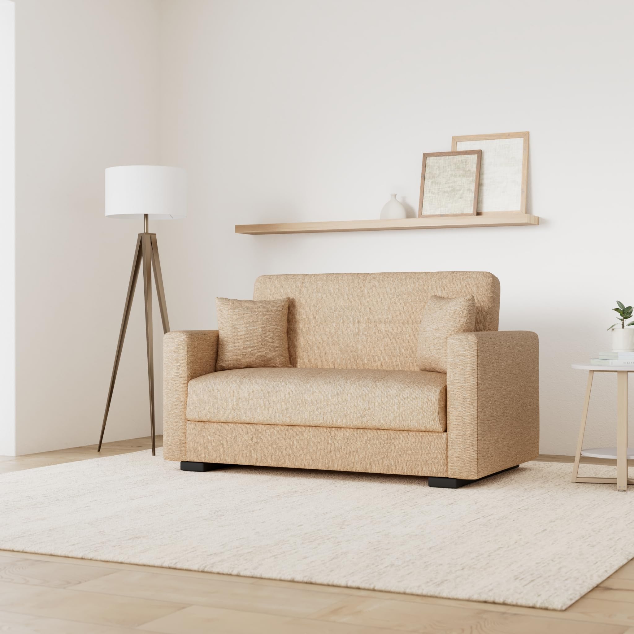 Arredo Stock Divano letto 2 posti tessuto beige, 160x83x73 cm