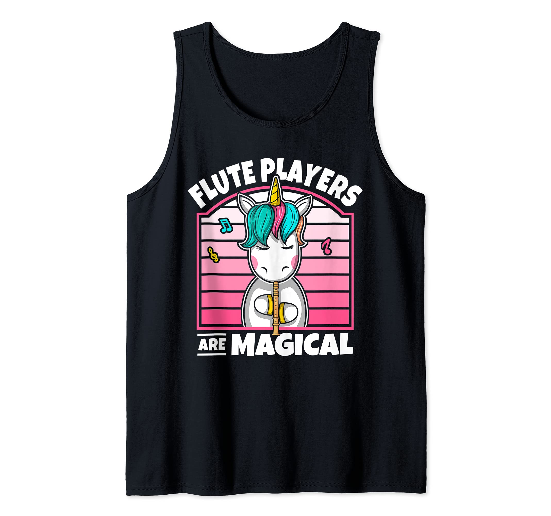 Unicorn Flute Player Flutist I Flute Players Are Magical Tank Top, Black