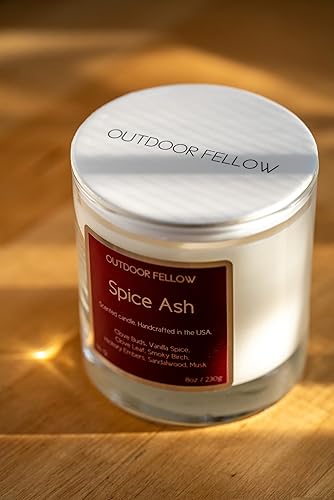 Miniatura 3 de Outdoor Fellow  Vela perfumada de ceniza de especias  Tiempo de combustión de más de 40 horas  Mezcla de cera de coco y albaricoque  Vela en tarro