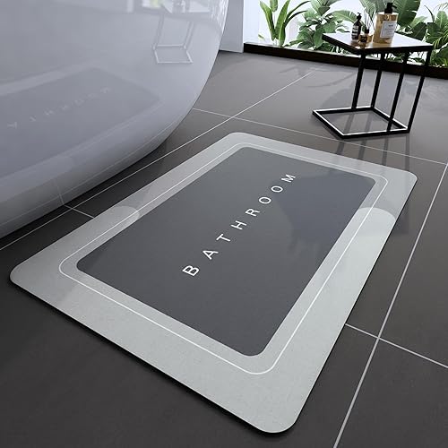 Vista 85 de Alfombras de baño 24x48 pulgadas, alfombra mágica moderna para el baño, alfombra de goma antideslizante de secado rápido absorbente, alfombras