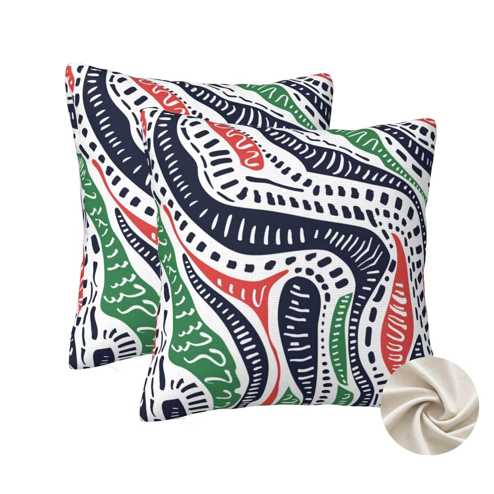Housses de coussin 60x60 cm lot de 2 style africain pour canapé et lit