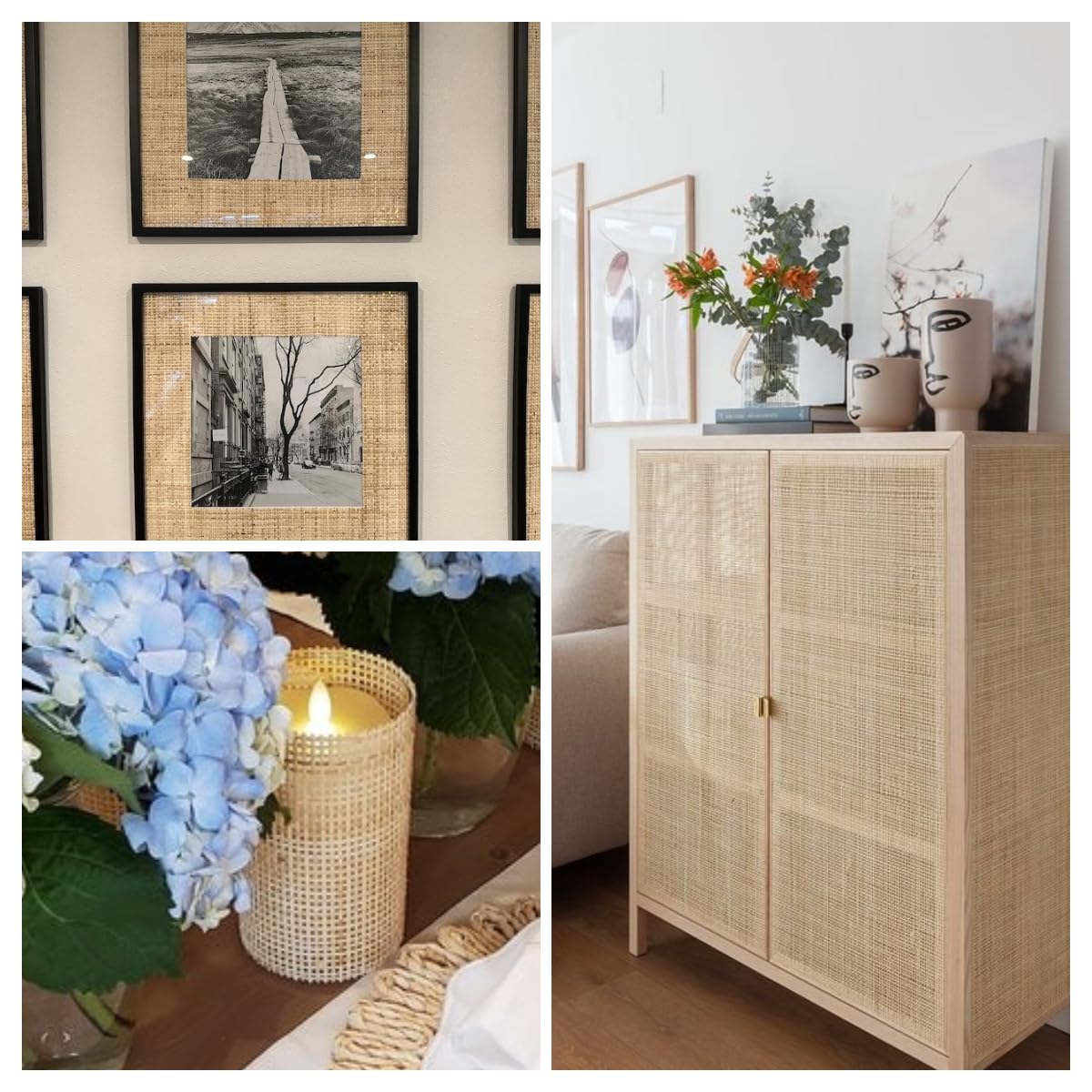 Rollo de 45 cm de ancho de ratán natural para muebles, Ratan rollo mimbre, correas de malla abierta 45x400cm Rejilla Mimbre, ratán, mimbre, Cuadradillo Ratan Para Muebles Ratan natural por Metros