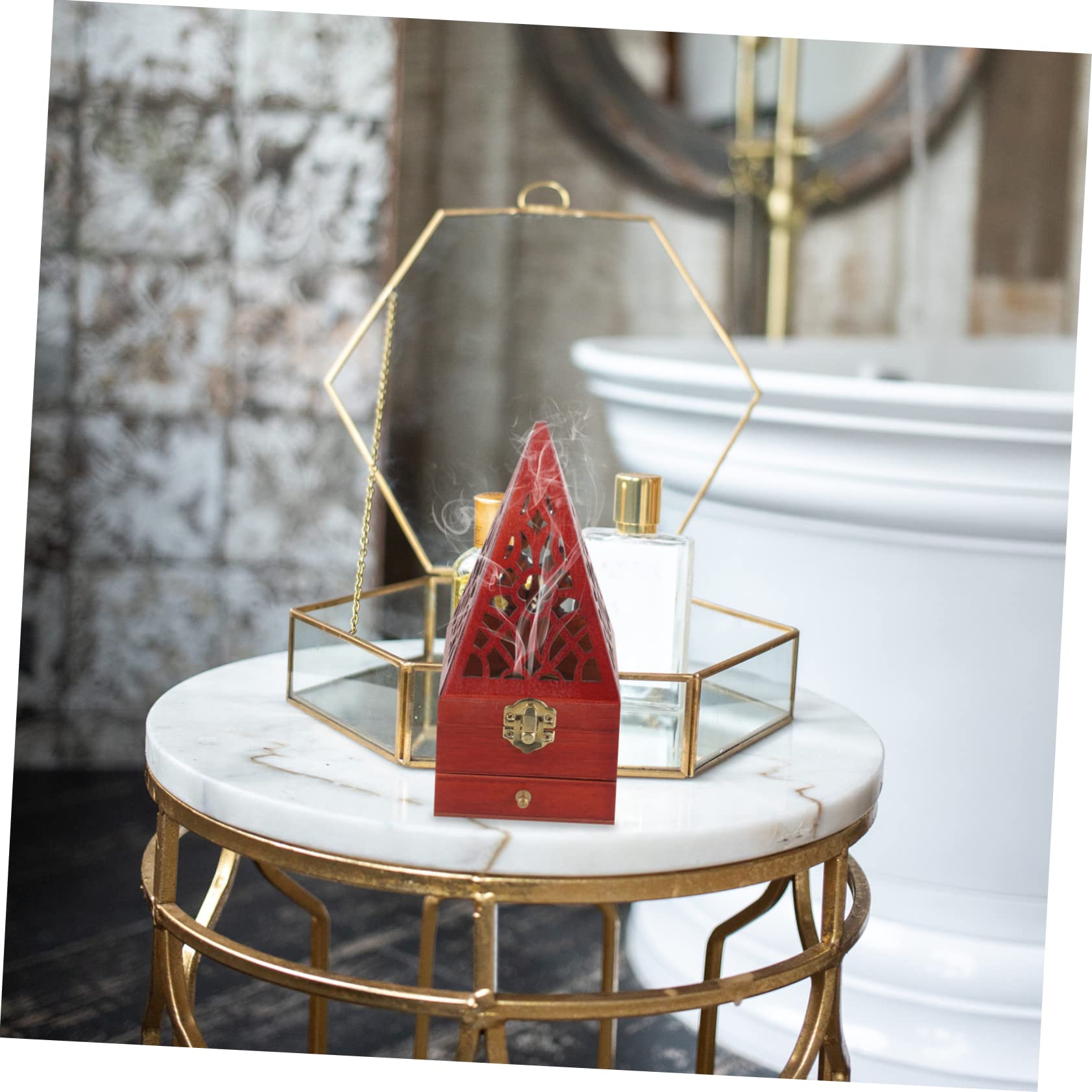 Alipis 3 Stück Holz Räuchergefäß Kreativer Pyramideneffekt mit Schublade für Zuhause und Restaurant für Weihrauch und Aromatherapie aus Hochwertigem Holz Gefertigt