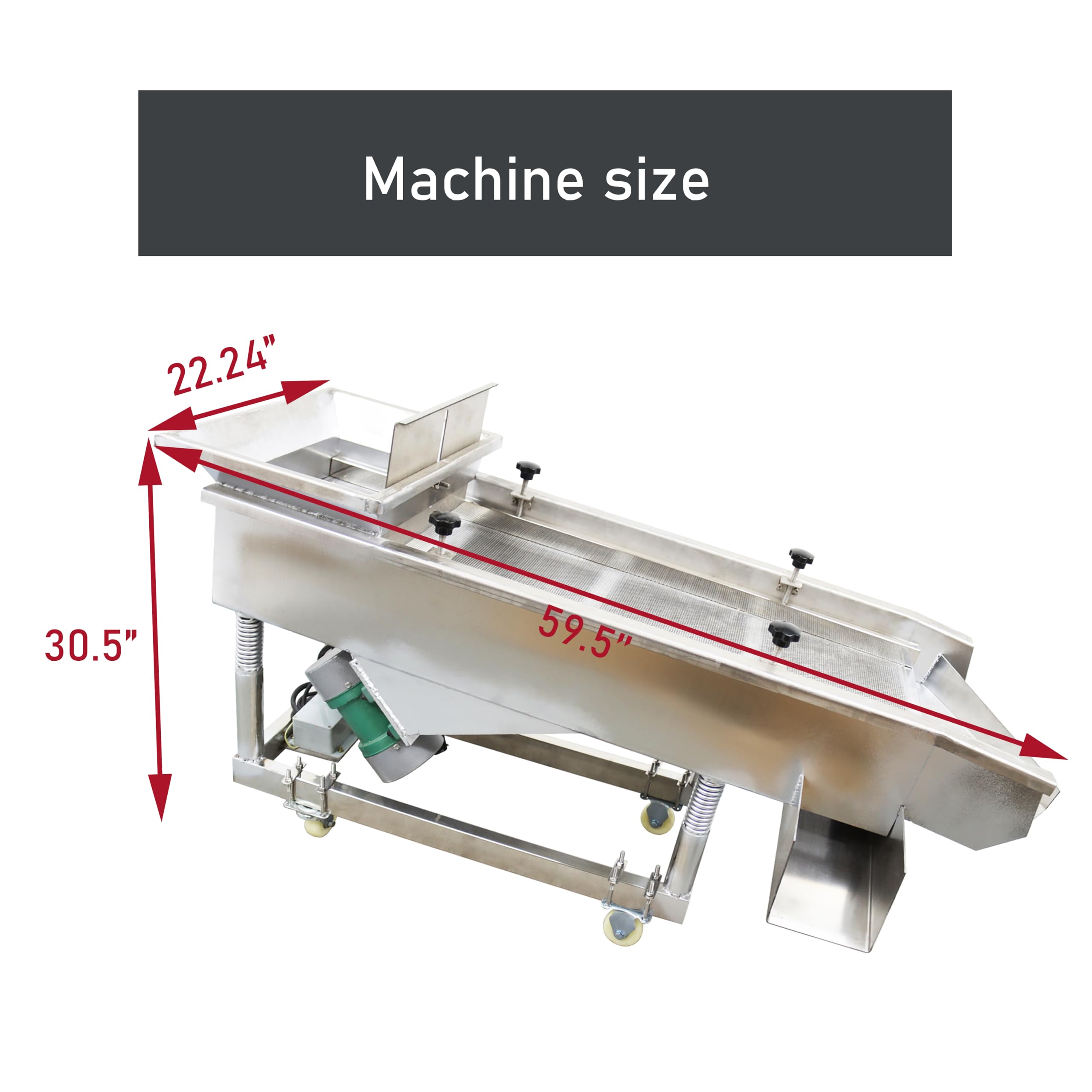 LGXEnzhuo JG50-150 Medium Linear Vibrating Screen Electric Sifter Sieve Powder with 1mm 3mm Double Layer 150W*2 Double Motor 220V Stainless Steel