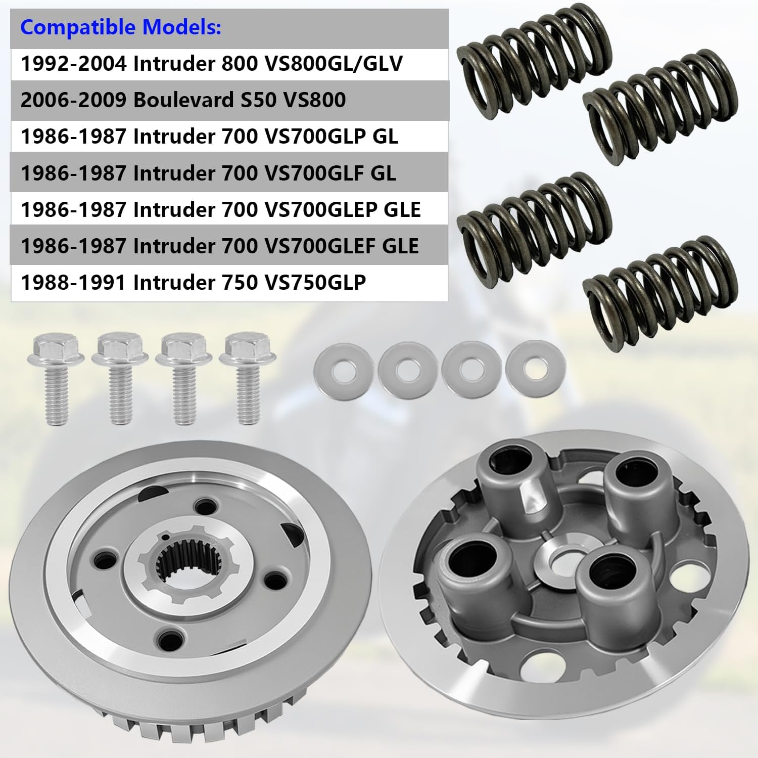 Center Clutch Inner Hub & Outer Pressure Plate Kit Fit for Intruder 700 750 800 VS700GLP VS800GL VS750GLP Boulevard S50 VS800 Motorcycle Inner Clutch Rebuild Kit