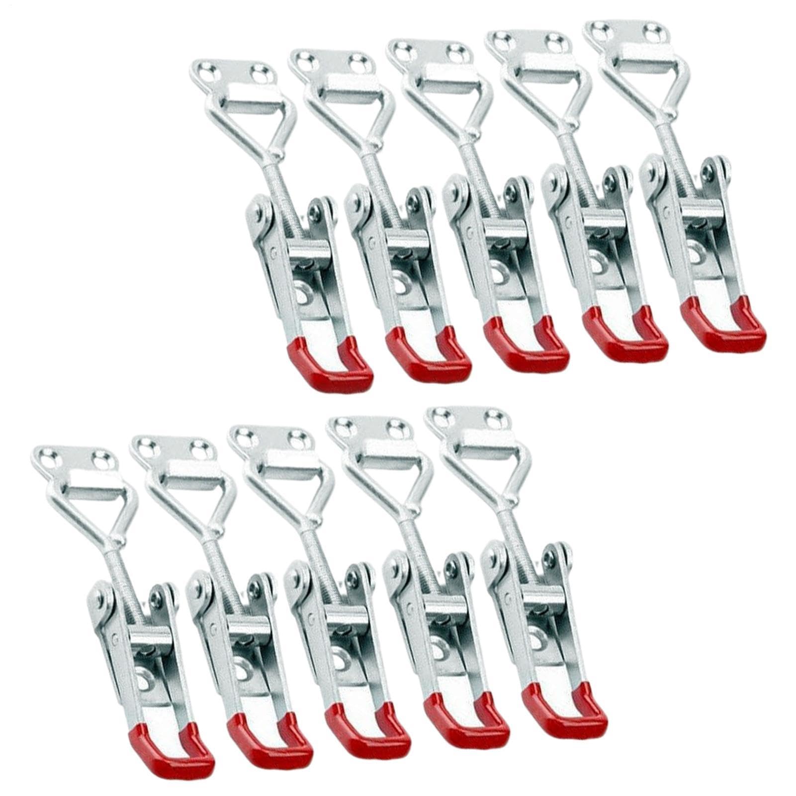 Toggle Latch – Juego de 10 piezas ajustables | Heavy Duty Rustproof Over Center Latch Replacement For Door, Cabinet, Lid, Box, Drawer, Freezer, Grill, Compartment, Home & Boat Hardware