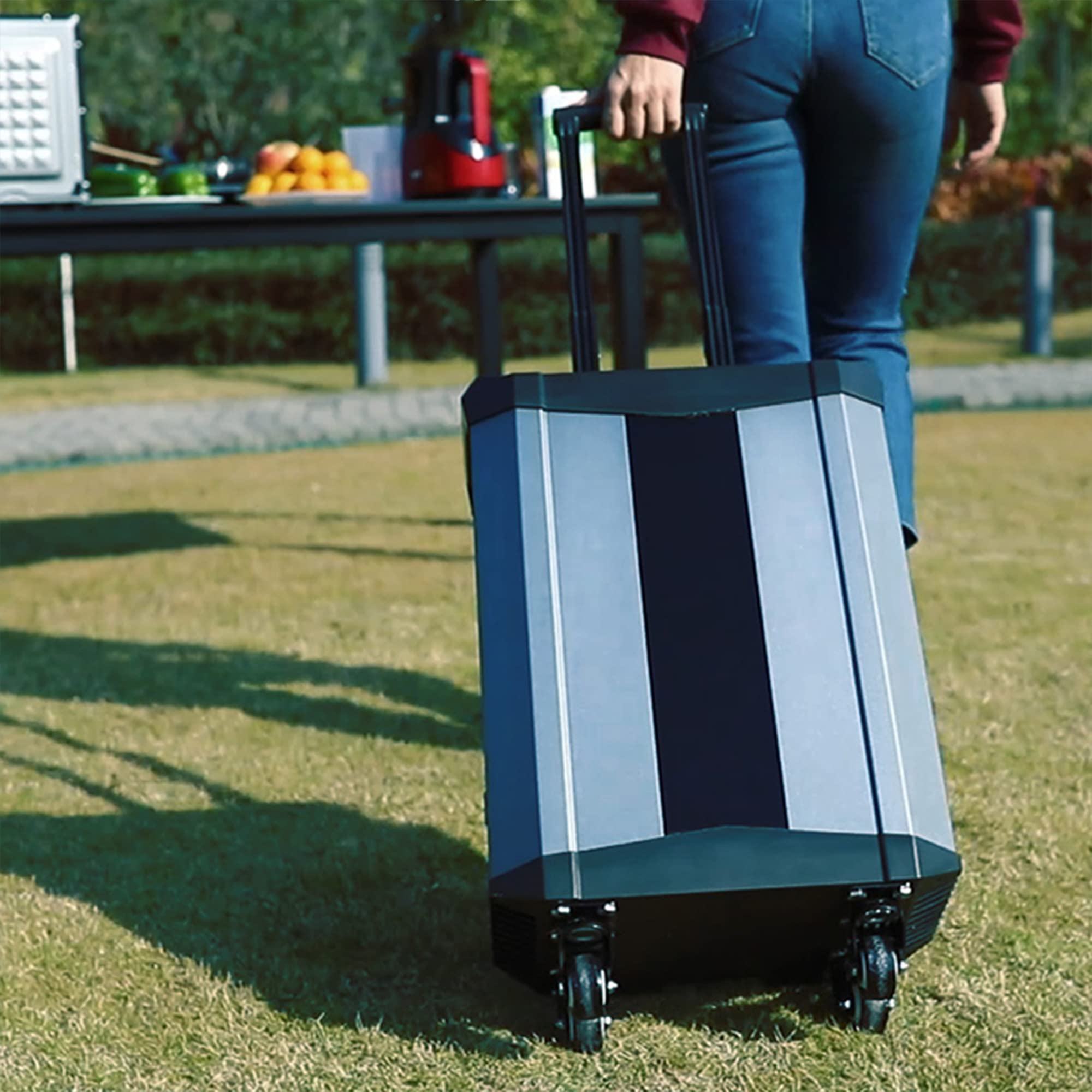 BONAD Estación de energía portátil 2515Wh,batería LiFeP04 de 2000W(4000W Pico),Salida de 3×AC220V,Estilo Maleta Trolley,generador Solar para Aire Libre/caravanas/doméstico