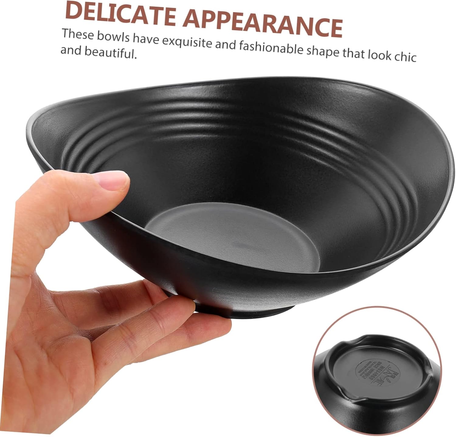 Cabilock 4Pcs Japanese Style Soup Bowls Salad Bowls for Instant Noodles Dishwasher Safe for Restaurant Tableware and Home Use