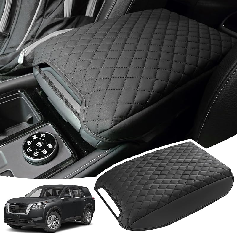 Capa para Apoio de Braço do Console Central Nissan Pathfinder 2022 a 2026 em Couro