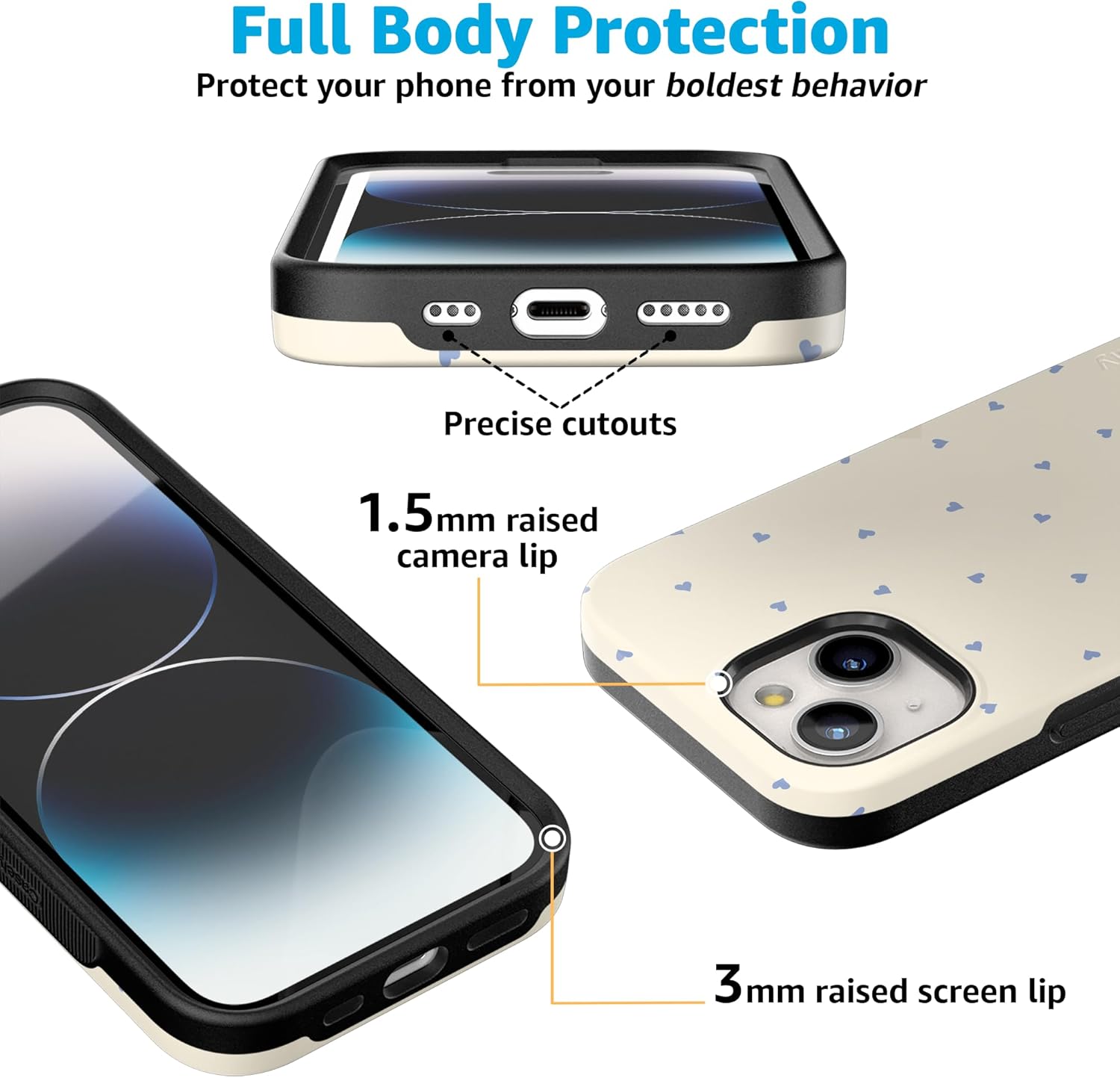 Casely iPhone 15 Case | I'm Yours | Tiny Hearts | Bold Protective Design | Compatible with MagSafe