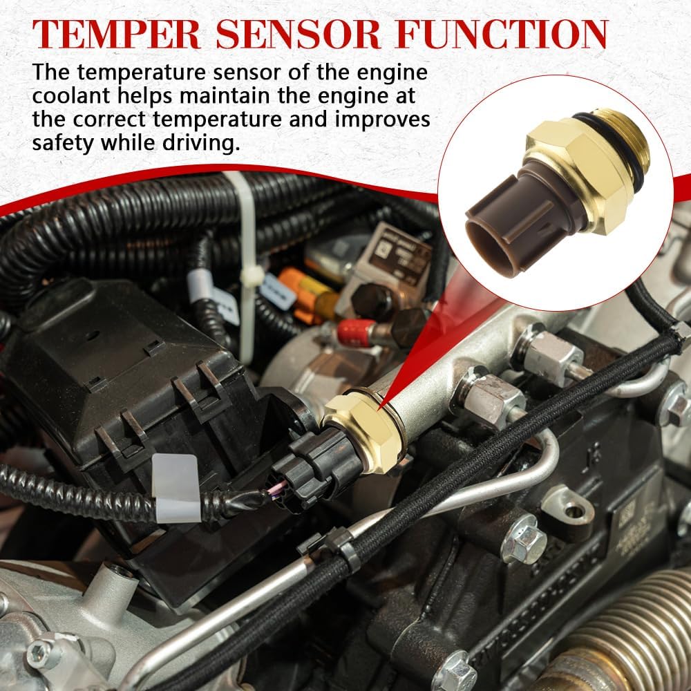 Radiator Coolant Fan Switch, Water Temperature Sensor, Car Accessories Switch Coolant Temperature Sensor Compatible with Most Vehicles, Replace OEM#37760-P00-003